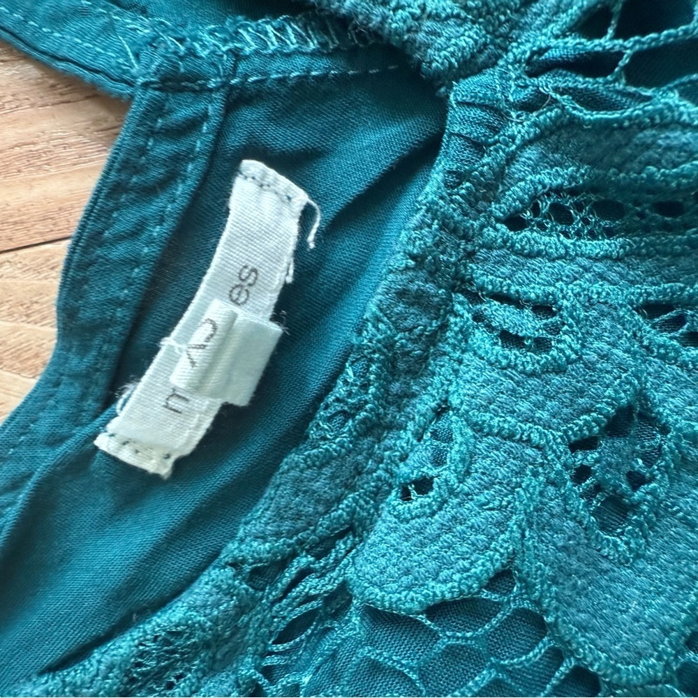 Maurices Teal Lace Skater Dress - Picture 3 of 8